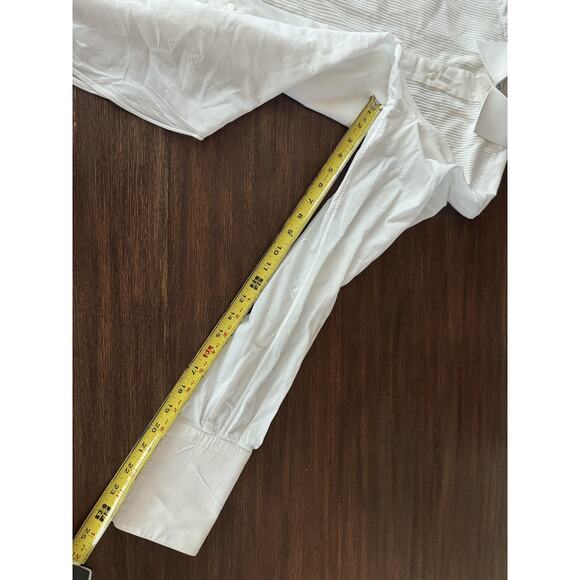 Brioni Dress Shirt Mens Large 15.5 White Tuxedo French Cuff Pintuck Pleat Italy - Picture 8 of 15